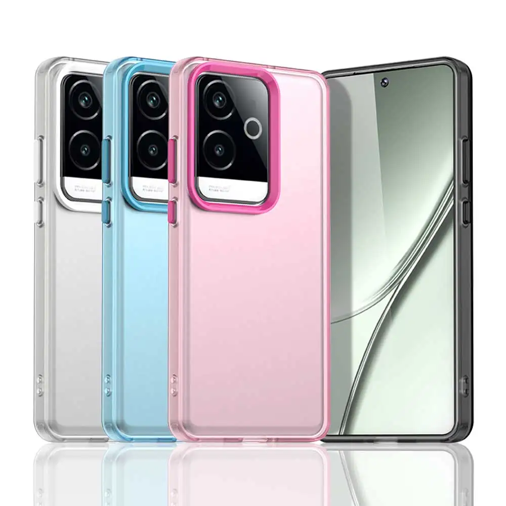 Funda esmerilada para Realme GT6 China, Funda Realme GT6, Fundas, mate, translúcido, PC, borde de TPU, parachoques trasero para teléfono Realme GT6