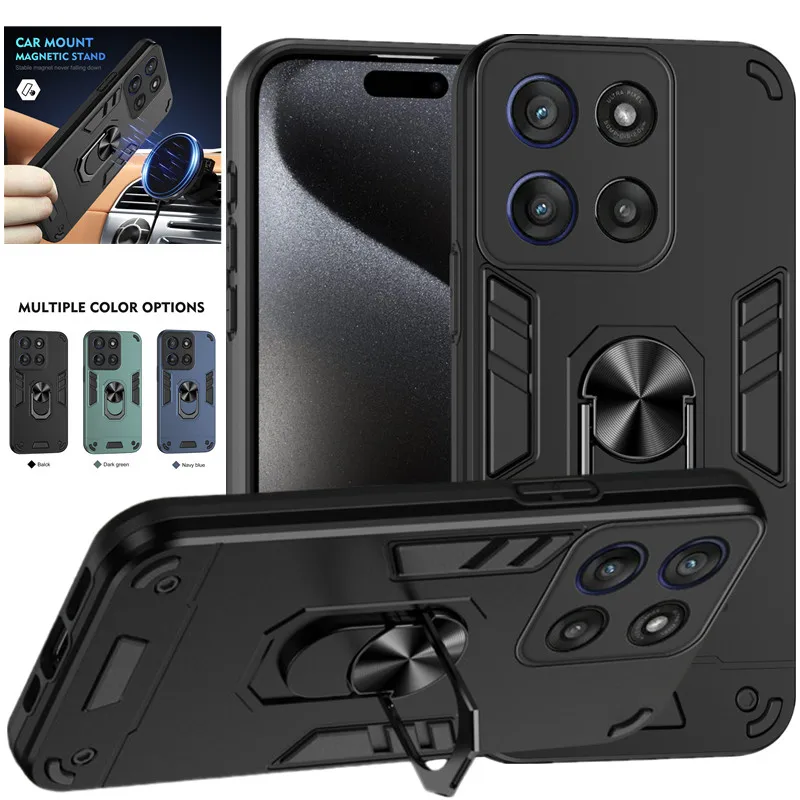 Funda de grado militar para Motorola Moto G56 G86 5G G06, funda protectora a prueba de golpes, soporte de anillo, Fundas Coque
