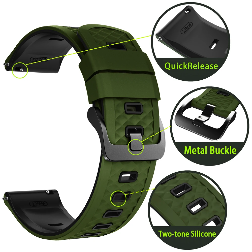 Correa de silicona suave para reloj Huami AMAZFIT BIP6/BALANCE 2 Band Amazfit GTR 4 2e 47mm GTR3 Pro CHEETAH 22mm - imagen 2