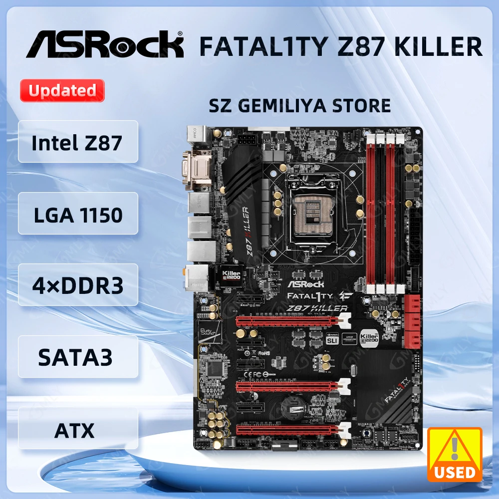 ASROCK Fatal1ty Z87 Killer placa base LGA 1150 Intel Z87 DDR3 32GB ATX compatible con i7-4790 i5-4460 i3-4350 G3450 i3-4370 i7-4770