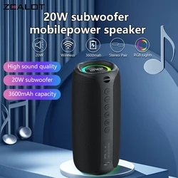ZEALOT MP2 – Altavoz Bluetooth Portátil RGB IPX5