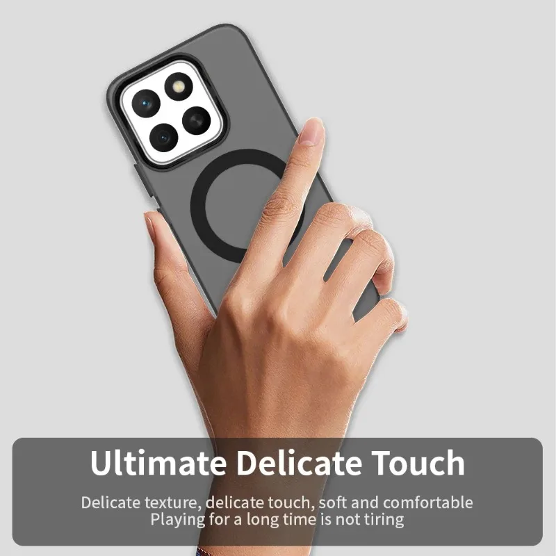 Funda X8C para Magsafe, funda de PC translúcida con carga inalámbrica magnética para Huawei Honor X8C X8 C, parachoques a prueba de golpes de Color caramelo - imagen 2