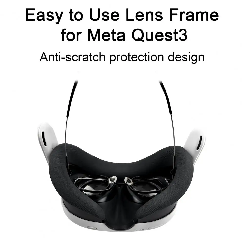 Marco protector de lente para Meta Quest 3, lentes antiarañazos, controlador de diseño ergonómico, gafas de espejo para auriculares, fácil de Meta - imagen 3