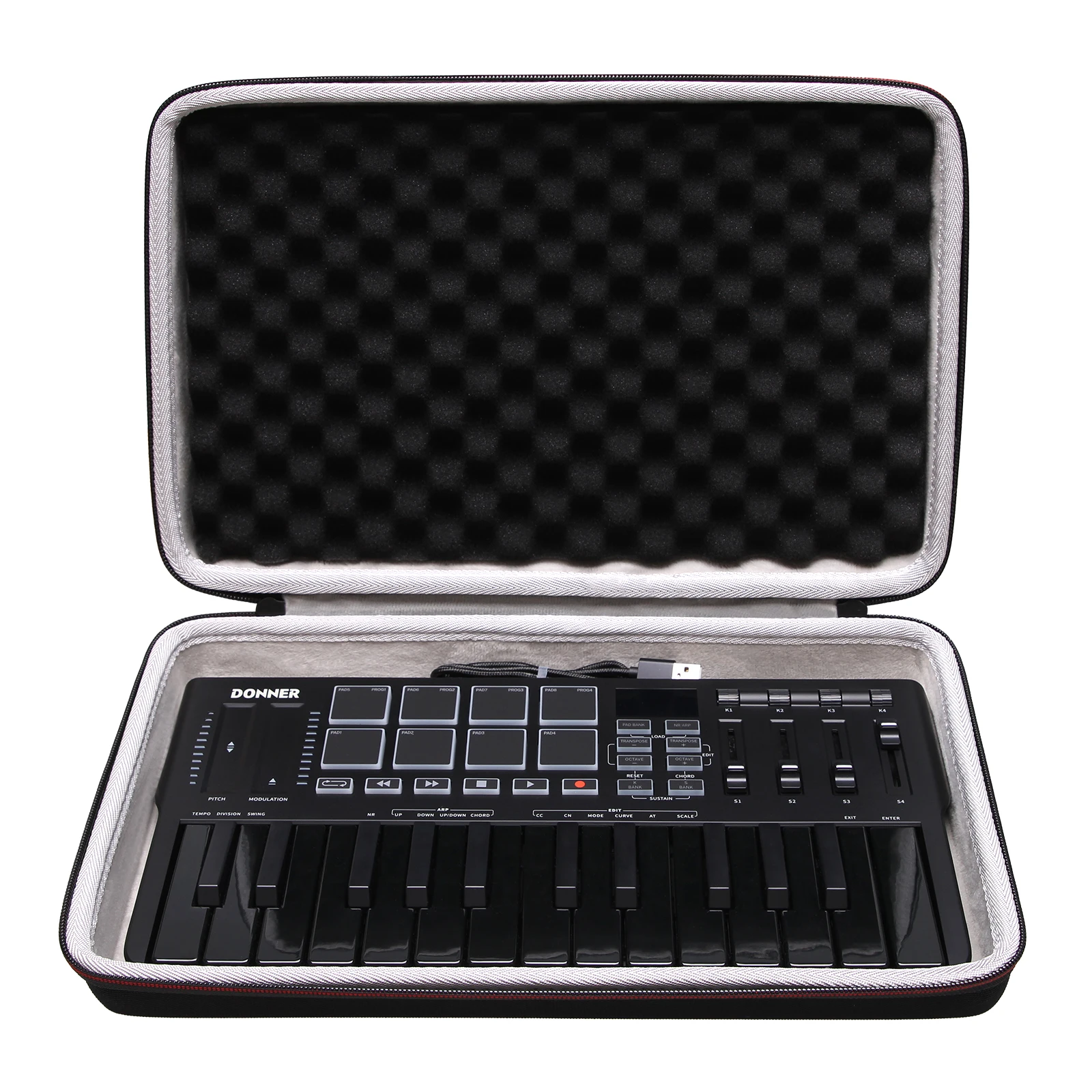 LTGEM MIDI Funda para Donner DMK 25 PRO MIDI Controlle Bolsa de transporte de almacenamiento Accesorios para controlador de teclado MIDI