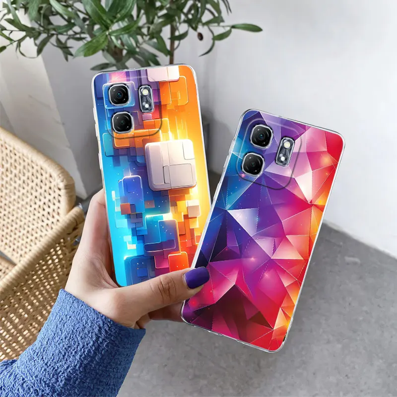 Para Infinix Hot 50i Hot 50 4G 5G funda protectora de lujo para Infinix Hot50 50I mariposa flor funda de teléfono de silicona transparente - imagen 4