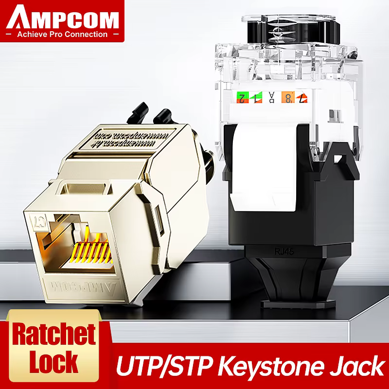 AMPCOM Conector Keystone RJ45 CAT6A STP sin Herramientas - imagen 2