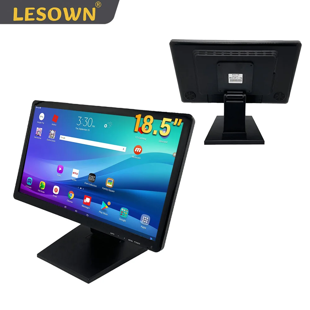 LESOWN-pantalla táctil LCD resistiva con VGA, HDMI, interfaz USB, 18,5 pulgadas, 1920x1080 FHD