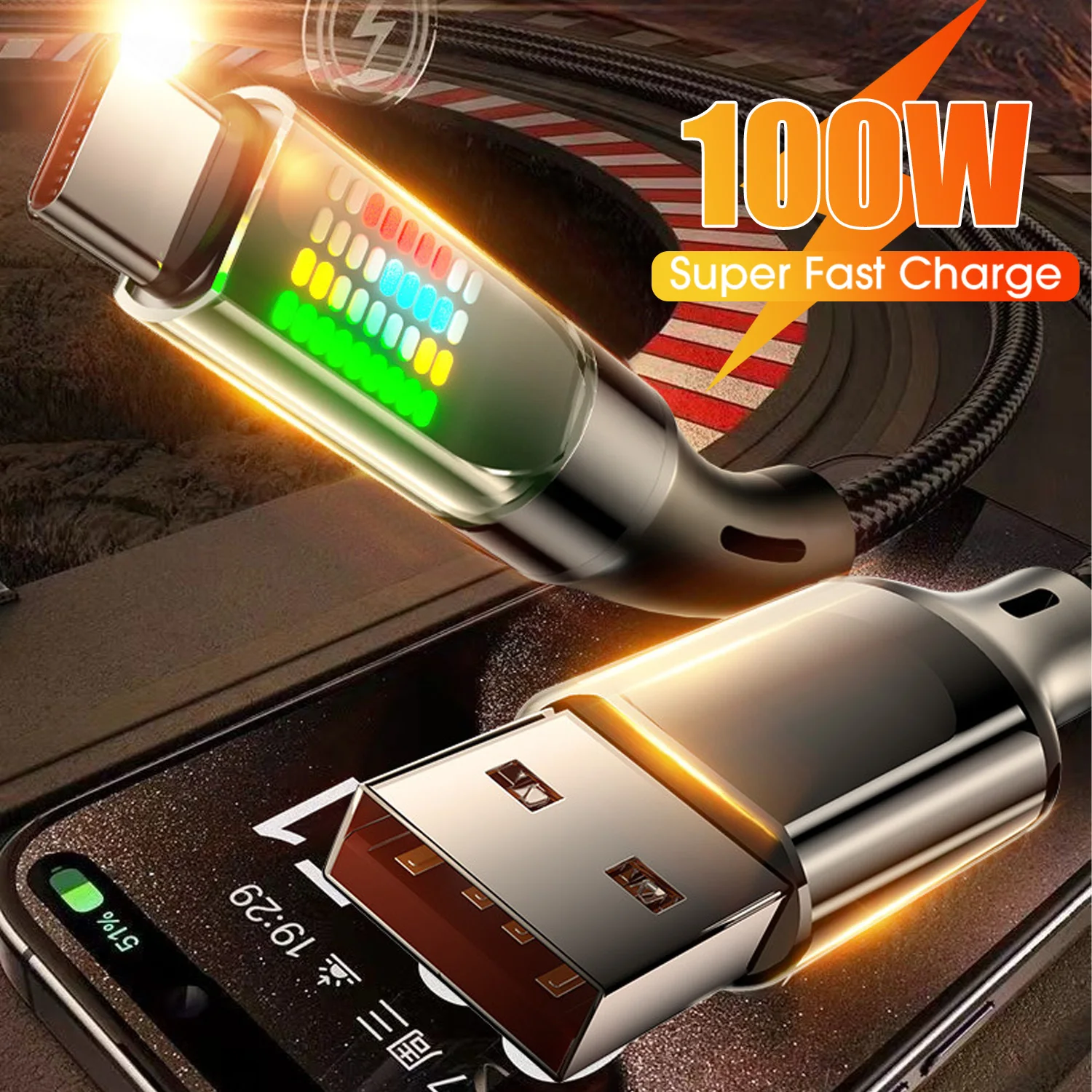 Cable de carga rápida USB A a tipo C para Huuawei Xiaomi Samsung Universal teléfono tableta portátil Cable de datos doble USB C línea