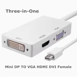Adaptador USB-C Mini DisplayPort a DVI y HDMI con VGA y RJ45