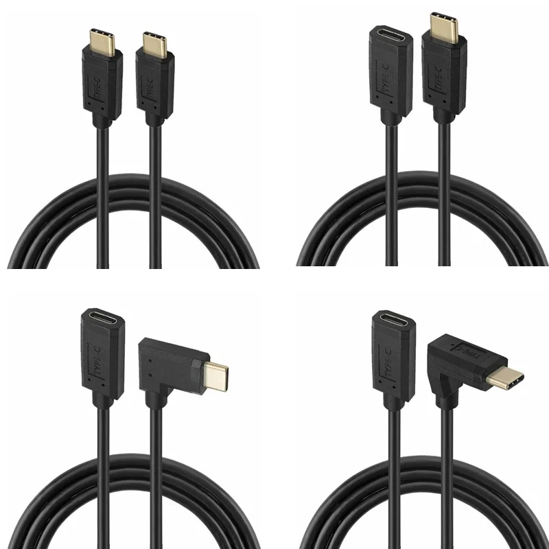 5A 10Gbps USB C a USB C Cable hasta ángulo recto codo USB tipo C macho a hembra Cable de carga de datos 0,3 m 0,6 m 1m 1,8 m - imagen 2