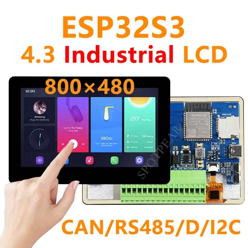 Tablero de pantalla táctil ESP32 S3, pantalla LCD (B) de 4,3 pulgadas, 800x480, LVGL con Sensor, puede I2C RS485 - imagen 2