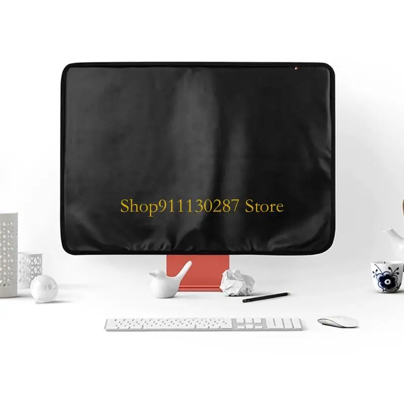 J1HC para pantalla PC 24 pulgadas, cubierta protectora antipolvo para funda, bolsillos traseros PU, todo incluido - imagen 5