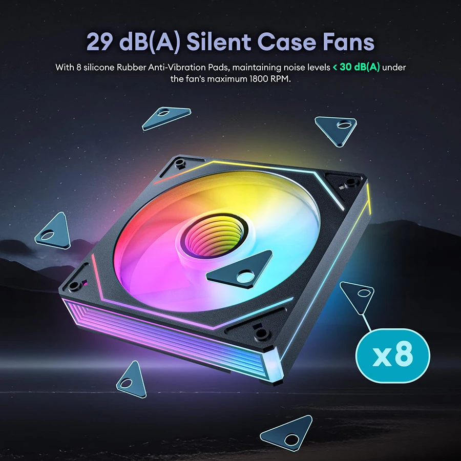 Ventilador ARGB de 120mm, 5V, 3 pines, ventilador espacial infinito, Ventilador de refrigeración de CPU 12V PWM - imagen 2