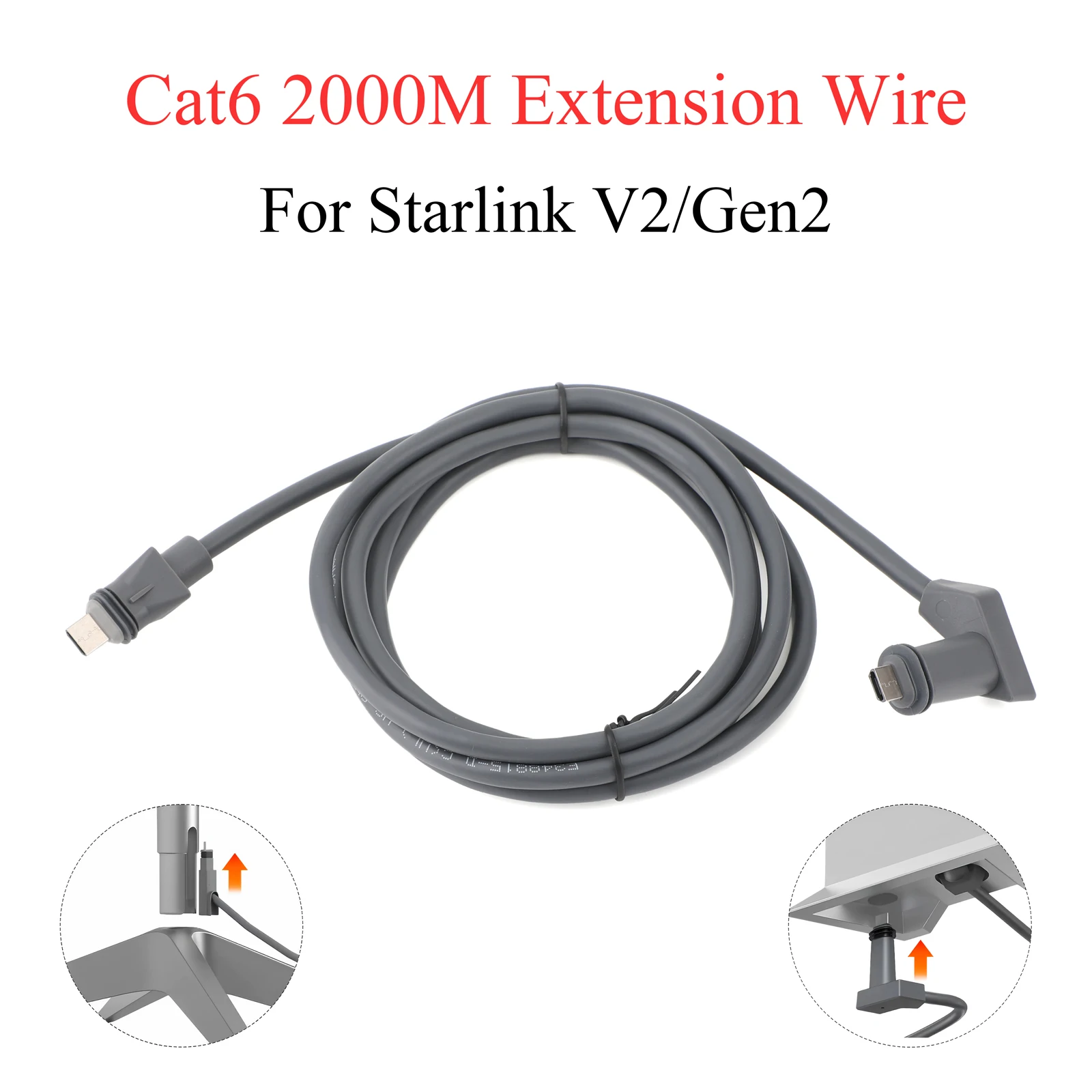 Para Cable de extensión Starlink V2/Gen2 Cable Ethernet Cat6 2000Mbps SPX macho a SPX macho para enrutador satelital