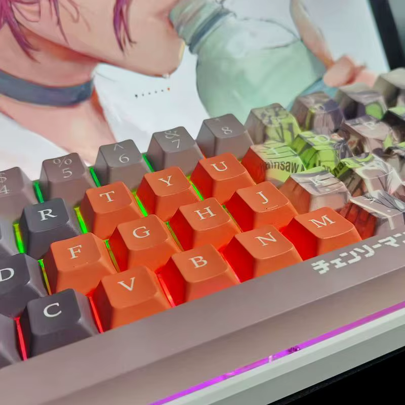 Reze Keycaps Chainsaw Man Theme Anime PBT Dye-sub 120 teclas Teclado Keycaps Cherry Profile Key Caps para teclado mecánico - imagen 3