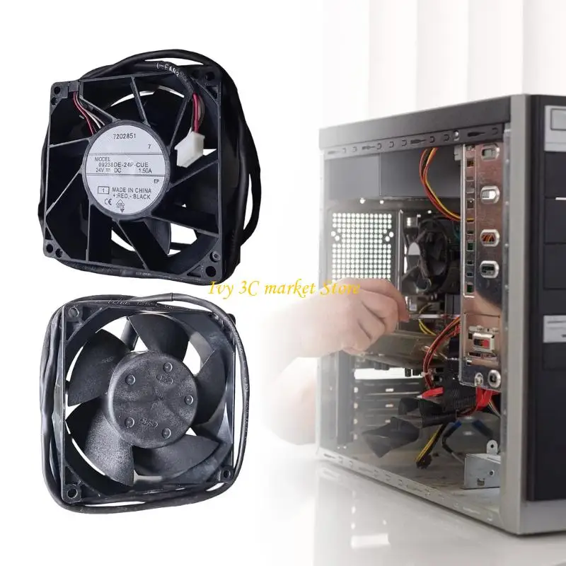 Ventilador enfriamiento D7YC 24V 90x90x30mm 4 ventilador enfriamiento impermeable para agua para servidor industrial - imagen 2