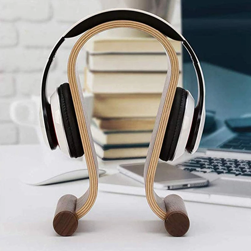 Soporte de madera para auriculares, soporte Universal para colgar auriculares para juegos y auriculares de estudio de DJ, estante para auriculares de escritorio - imagen 5