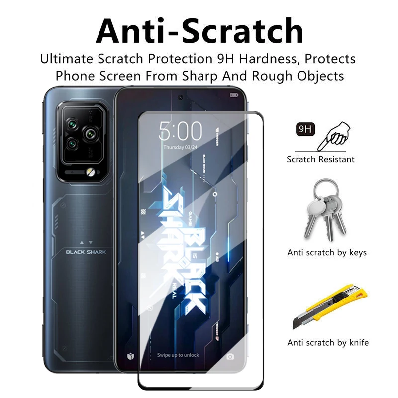 Para Black Shark 5 Pro vidrio templado cubierta completa 2.5D Protector de pantalla para Black Shark 5 Glass Black Shark 5 4S 4 Pro película de lente - imagen 4