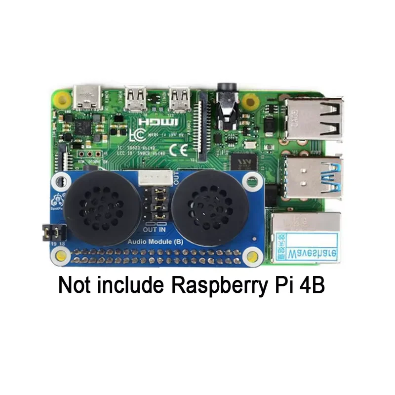 Módulo de audio (B) Módulo de altavoz para Raspberry Pi zero/3B/4B GPIO amplificación de audio Placa de sonido PWM Placa de expansión - imagen 2