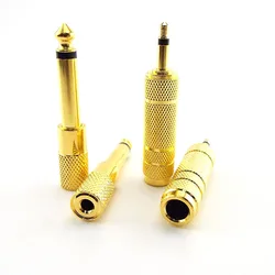 Adaptador 6.35mm Hembra a 3.5mm Macho Audio Mono Chapado Oro