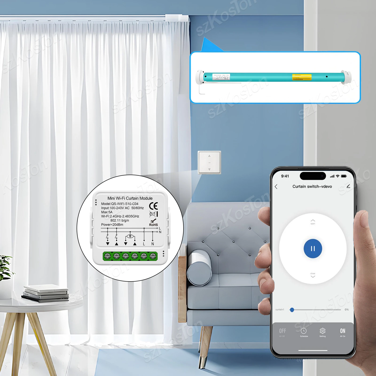 Interruptor Cortina Tuya WiFi Zigbee para Persianas Alexa Google Home - imagen 2