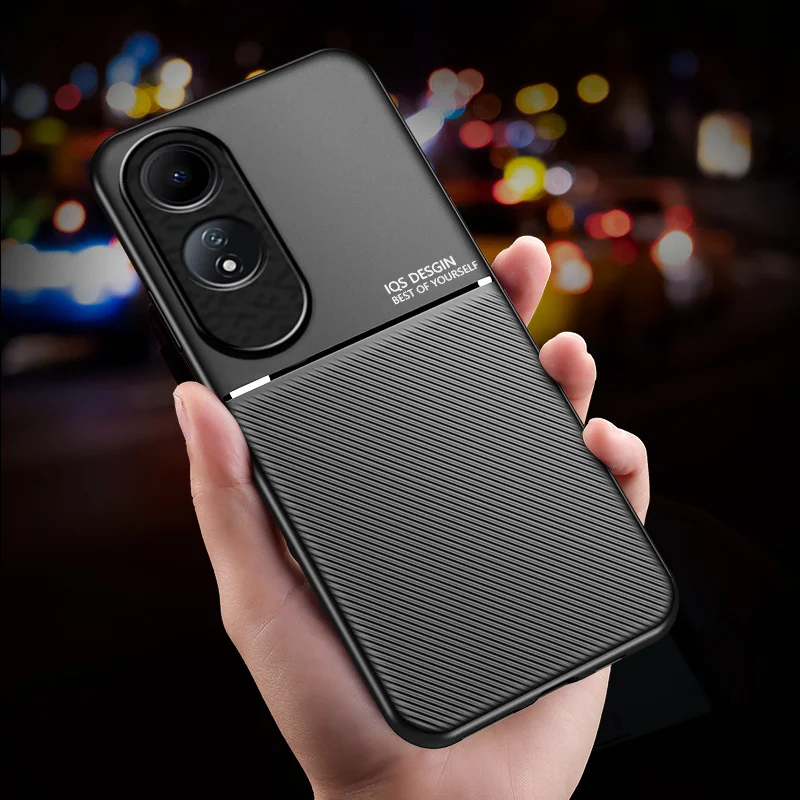 Para Oppo A60 4G funda de lujo con soporte magnético para coche funda trasera para Opo Appo A 60 4G 2024 CPH2631 6,67 "fundas de cuero de silicona suave - imagen 4