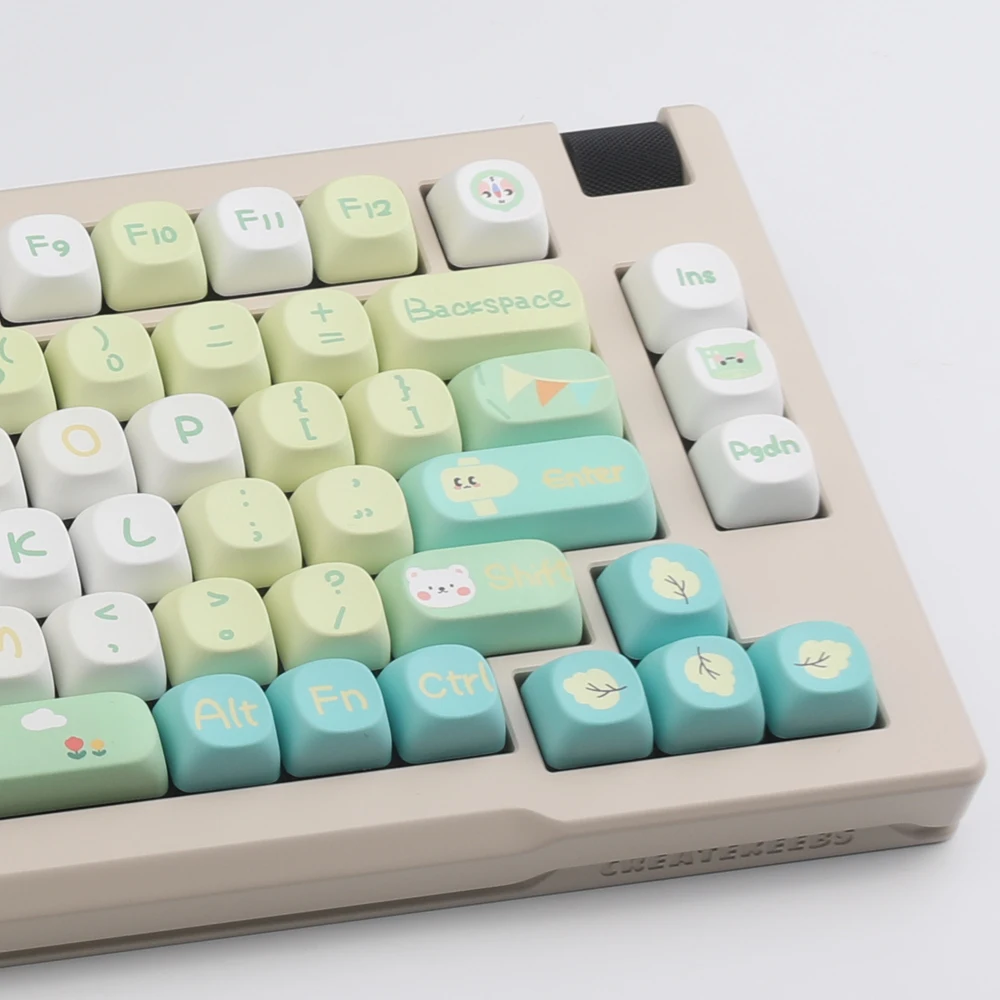 Teclas bonitas de oso pequeño para teclado mecánico, teclas de perfil MOA, tinte PBT fresco, sublimación, MX Switch, 130 teclas - imagen 3