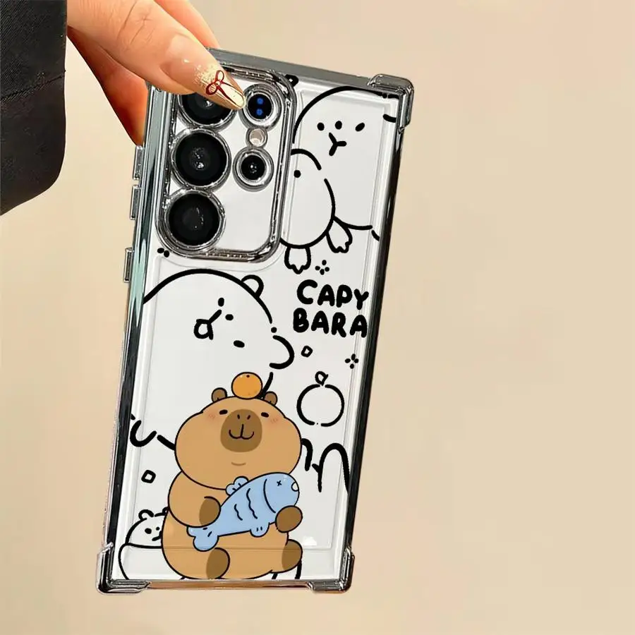 Funda suave para Samsung Galaxy S23 S24 S21 Plus S20 FE S22 Ultra S25 Edge lindo capibara dibujos animados - imagen 4