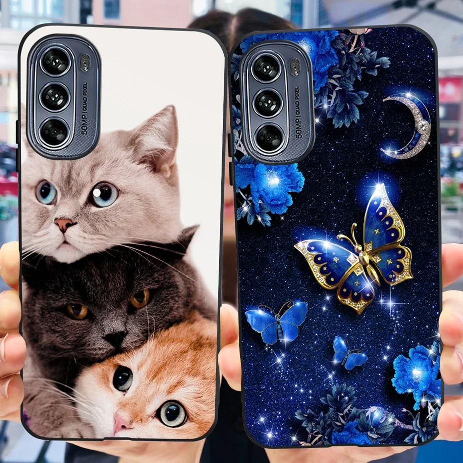 Para Motorola Moto G62 5G funda bonita de gato mariposa cubierta pintada carcasa de protección completa para Motorola G62 G 62 MotoG62 5G funda de teléfono - imagen 5