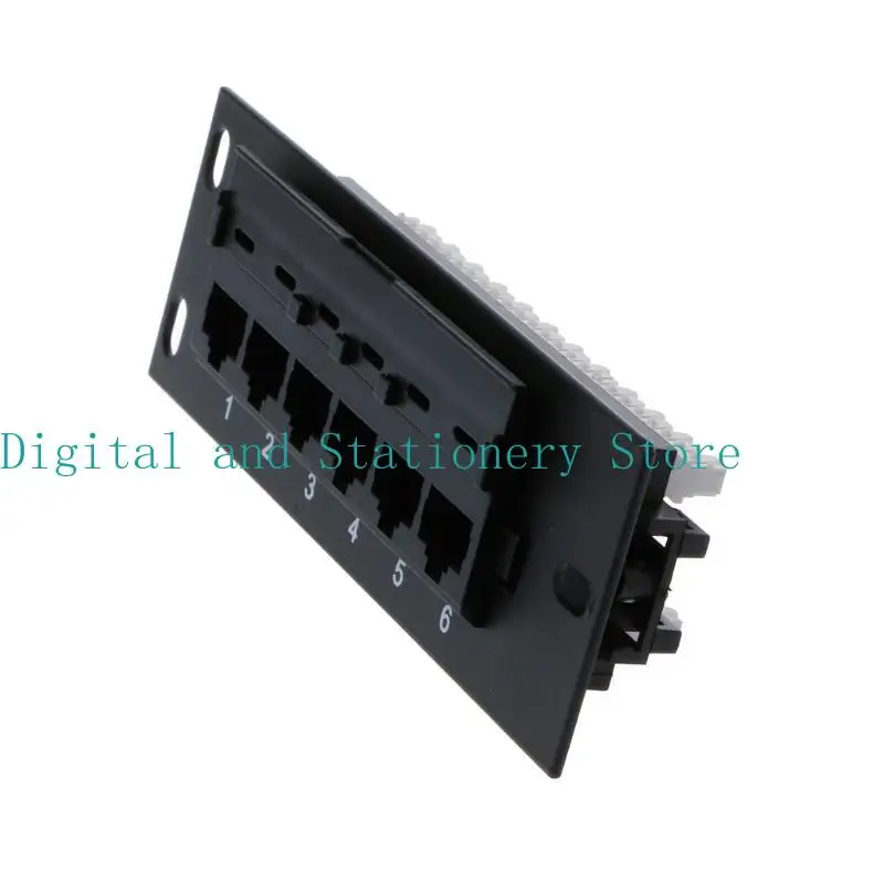 Y1UB 6 puerto Cat5e WallMount Panel parche 10G Soporte 1U Panel parche red UTP 19 en - imagen 2