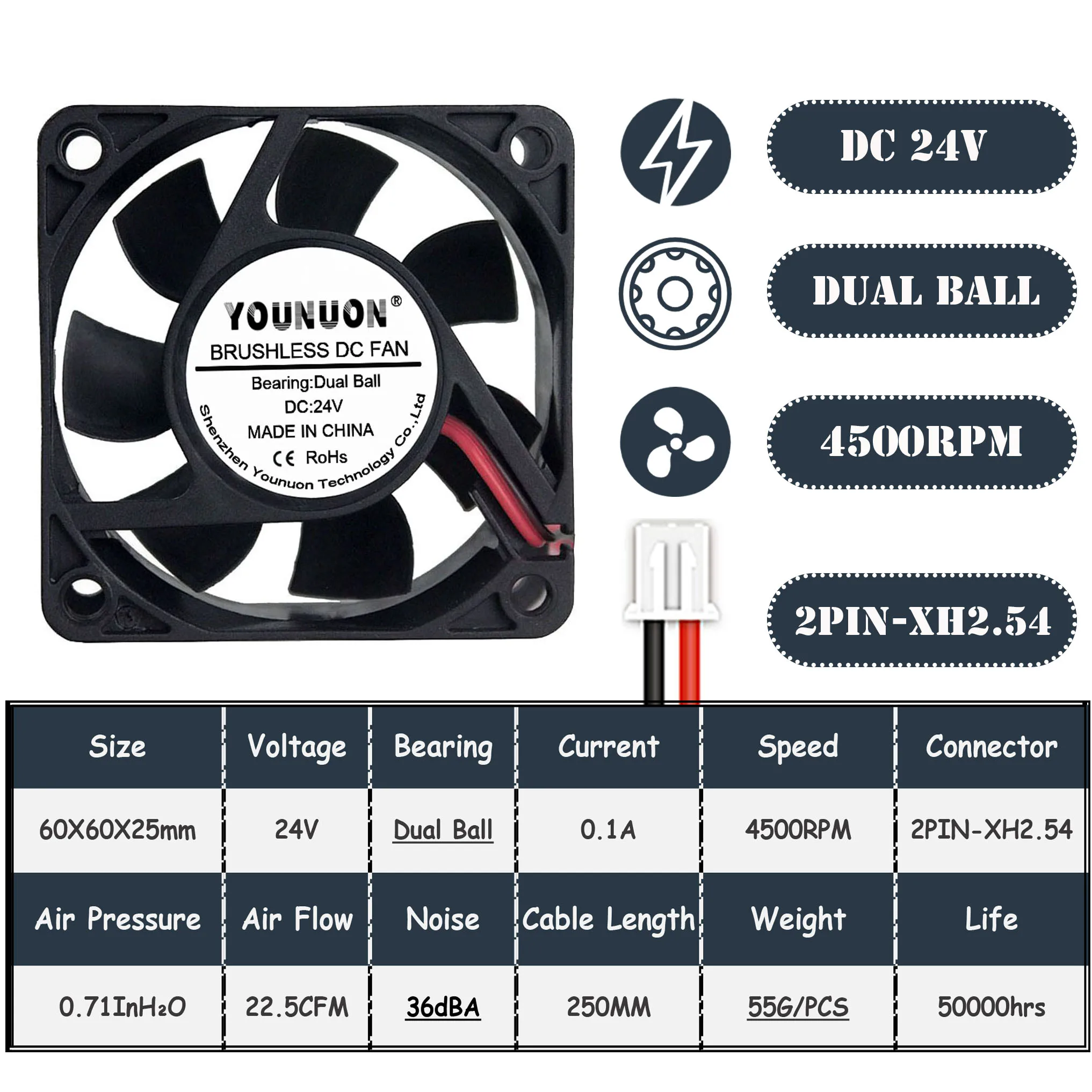 24V Dual Ball XH2.54