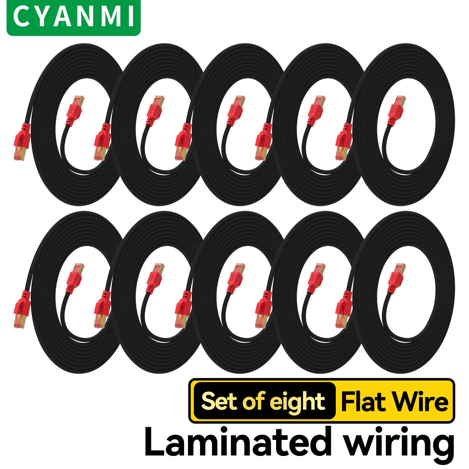 CYANMI 10PACK 5PACK 3PACK CAT8 Cable Ethernet 40Gbps 2000MHz CAT 8 Cable Lan de Internet de red para portátiles PS 5 enrutador Cable RJ45