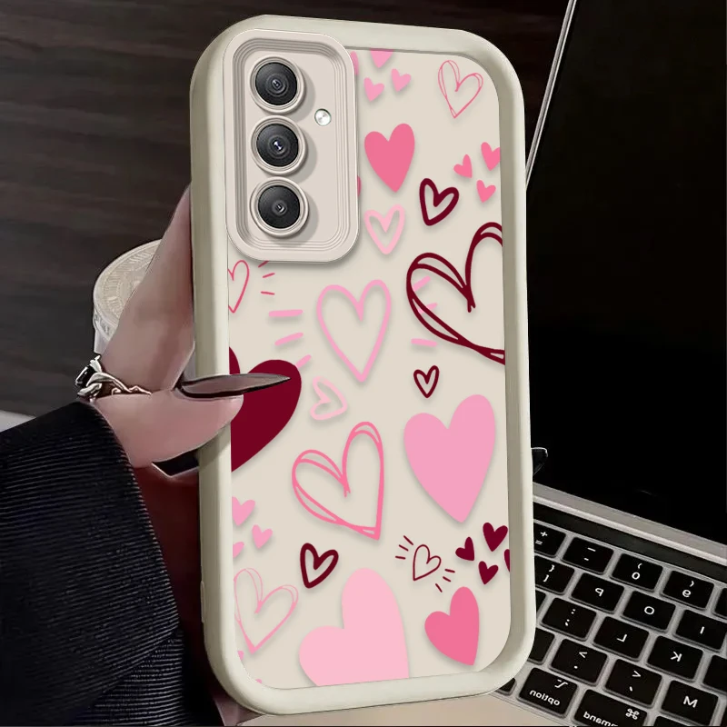 Funda con patrón de corazón de amor artístico para Samsung Galaxy A54 A05S A05 A34 A24 A14 A53 A33 A23 A13 A52 A52S A32 A22 A12 A71 A51 A31 - imagen 4