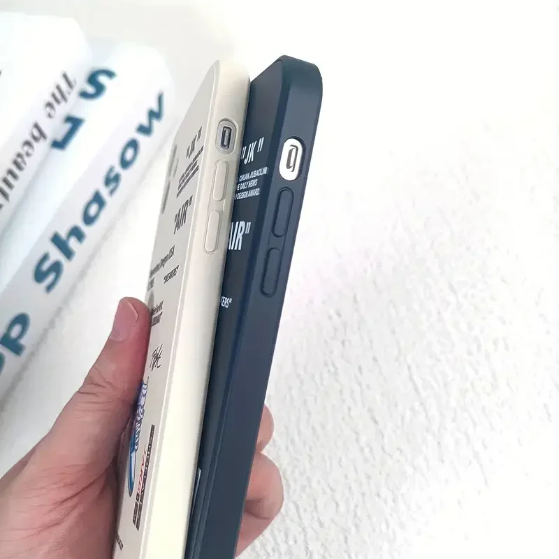 Funda para iPhone 15 14 13 12 11 XSM X XR 6 7 8 Plus Funda blanda impermeable Funda de aire blanca y negra Funda protectora completa iPhone 12 - imagen 3