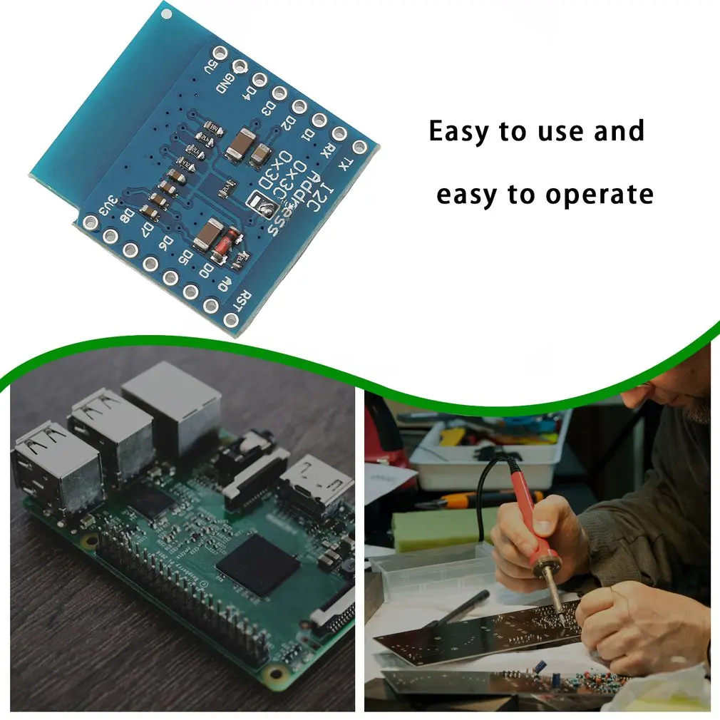 Escudo de pantalla LCD LED OLED de 0,66 pulgadas Compatible con WEMOS D1 MINI ESP32 64X48 pantalla de 0,66 pulgadas módulo oled de 0,66 "IIC I2C - imagen 5
