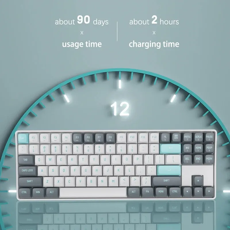 Aigo GD89 Teclado mecánico 2,4G inalámbrico Gaming Mini USB con cable interruptor rojo 89 teclas teclado Gamer para ordenador PC - imagen 5