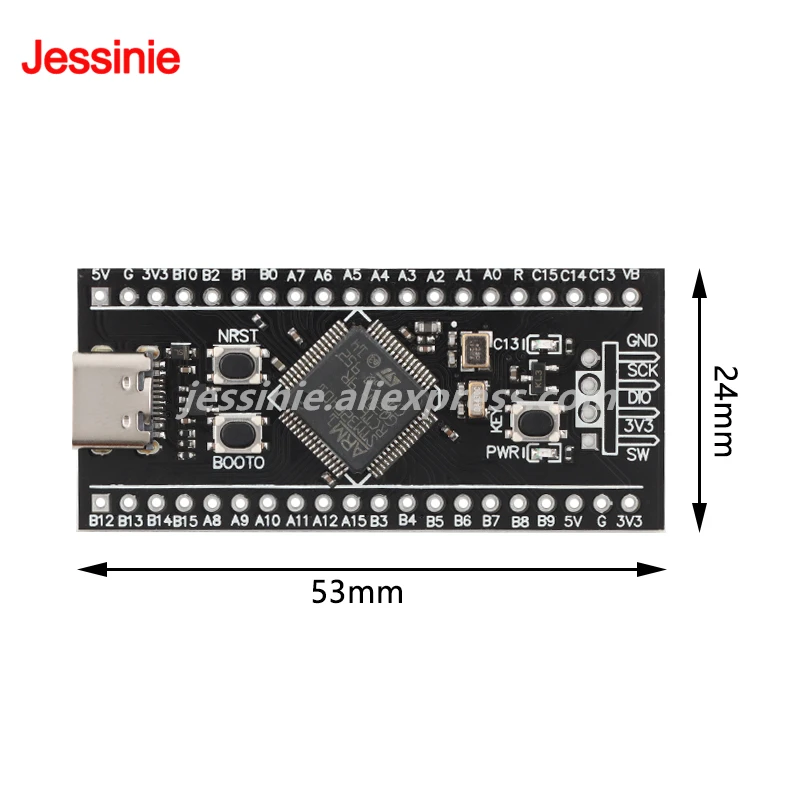 Placa de desarrollo STM32F401RCT6, 5 uds./1 unidad, módulo de placa de aprendizaje de sistema mínimo de núcleo STM32F4, interfaz tipo C - imagen 2