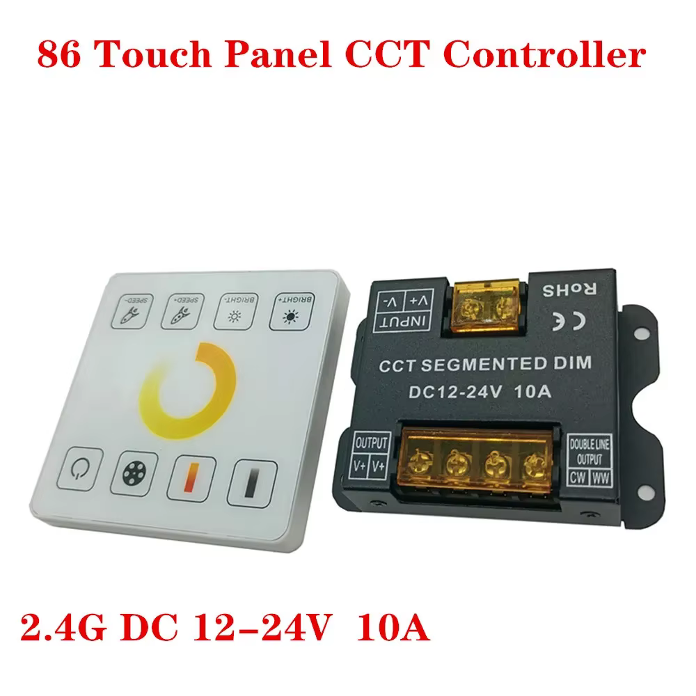 5V 12V 24V 2,4G interruptor RF Control de atenuación 86 Panel táctil remoto para controlador de un solo Color/CCT/RGB/RGBW/RGBWC(RGB + CCT) tira de LED - imagen 5
