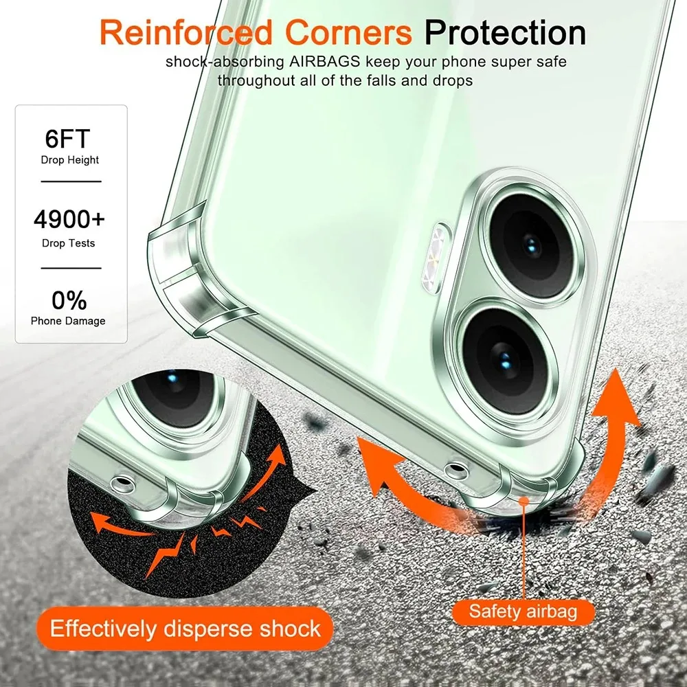 Funda transparente de TPU para Xiaomi Poco M7 4G, funda protectora de cuatro esquinas a prueba de golpes, Fundas - imagen 3