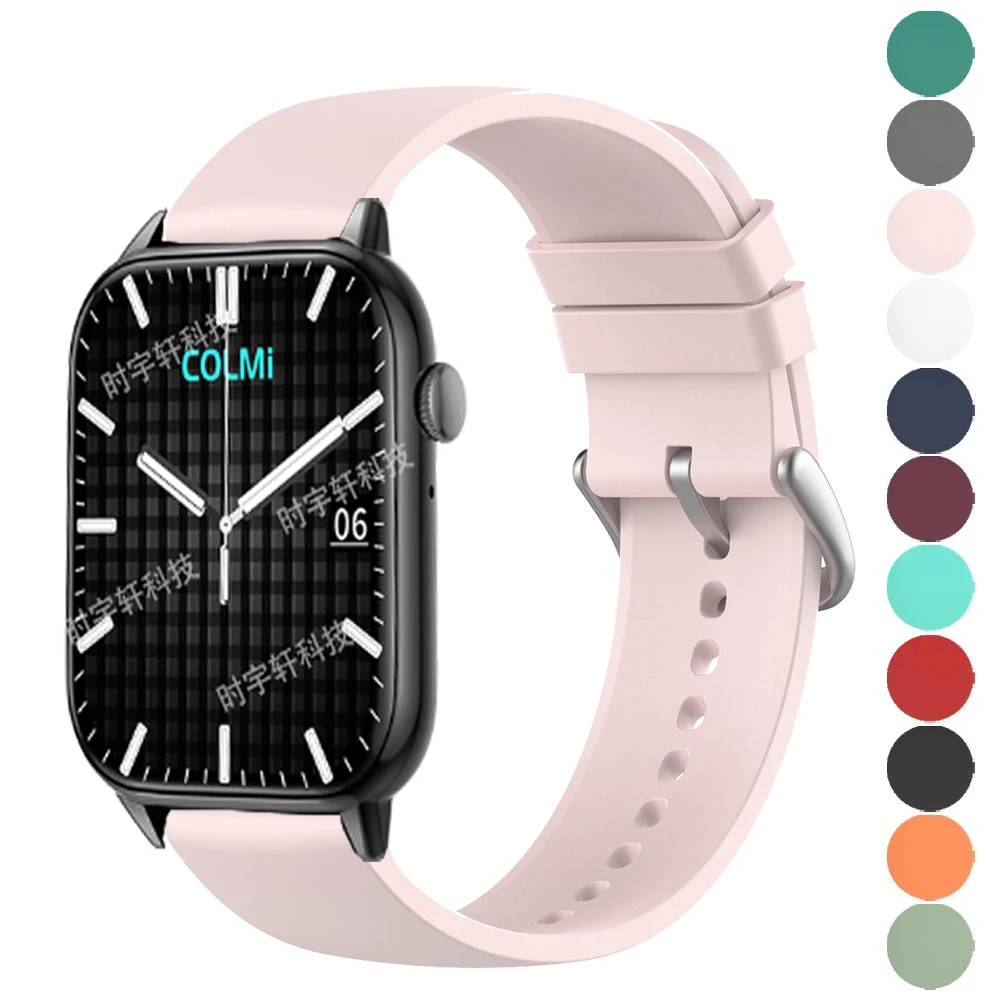Correa de silicona para reloj, accesorio de pulsera de 20mm y 22mm para COLMI P73, C81/C80/C60/C61/V70/V68/P68/P71/M42 M41