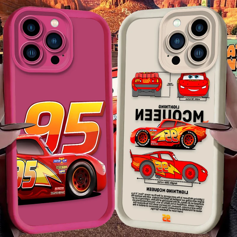 Funda de teléfono suave Lightning McQueen para iPhone 17 Air 16 16E 15 14 13 12 11 Pro Max X XS X S Max XR SE 2020 SE4 7 8 funda de silicona