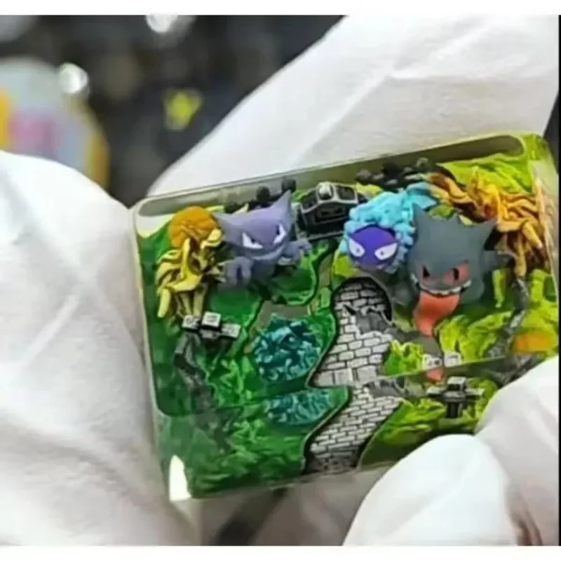 PTCG Pokemon Anime Tab Keycap resina transparente Gengar Teclado mecánico estereoscópico Keycap personalizado Keycap dec - imagen 5