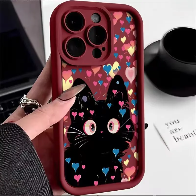 Funda con estampado de gato negro para Honor 400 Lite 200 Pro Magic 7 Lite 90 X9C Smart 5G Huawei P40 Lite Nova 5t, funda de silicona suave - imagen 5