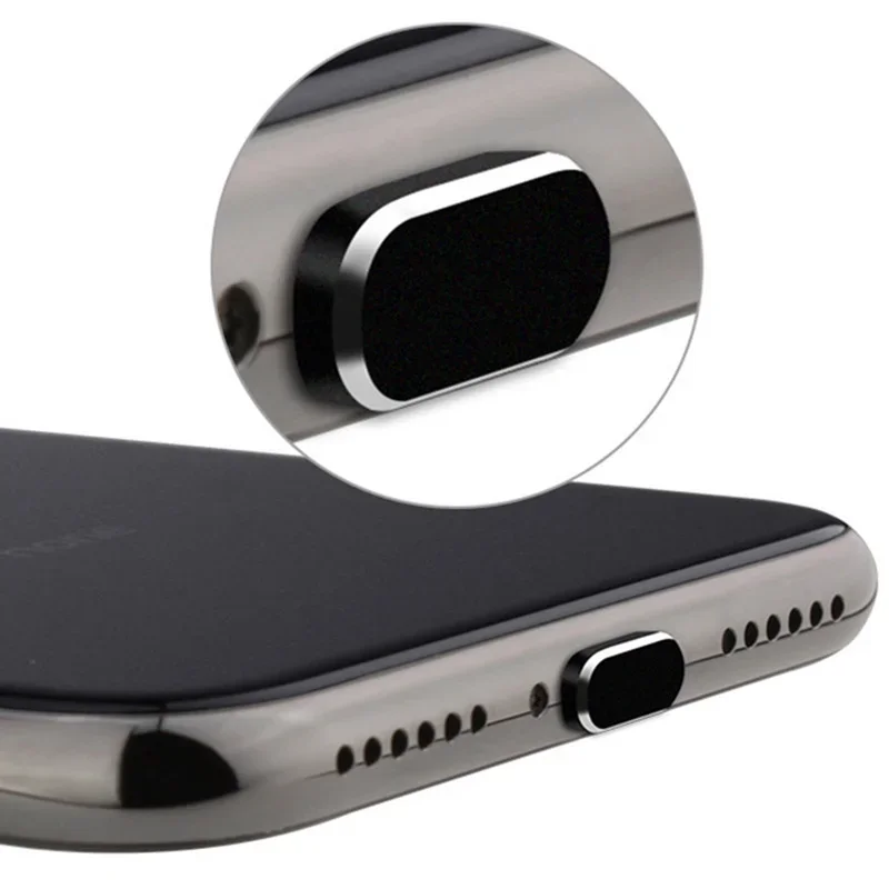 Enchufe antipolvo de aleación de aluminio para iPhone 14 13 12 Pro Max 11 Mini XR 8 Plus iPad AirPods Apple Series Lightning Port Cover, 4 Uds. - imagen 3