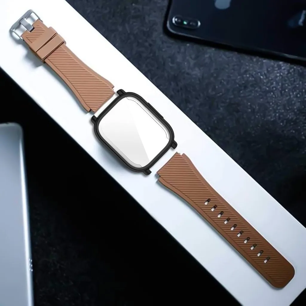 Correa de silicona + funda para Redmi Watch 5 Active 5 Lite, correa de reloj inteligente para Redmi Watch 3 Active/3 Lite, funda deportiva de TPU - imagen 3