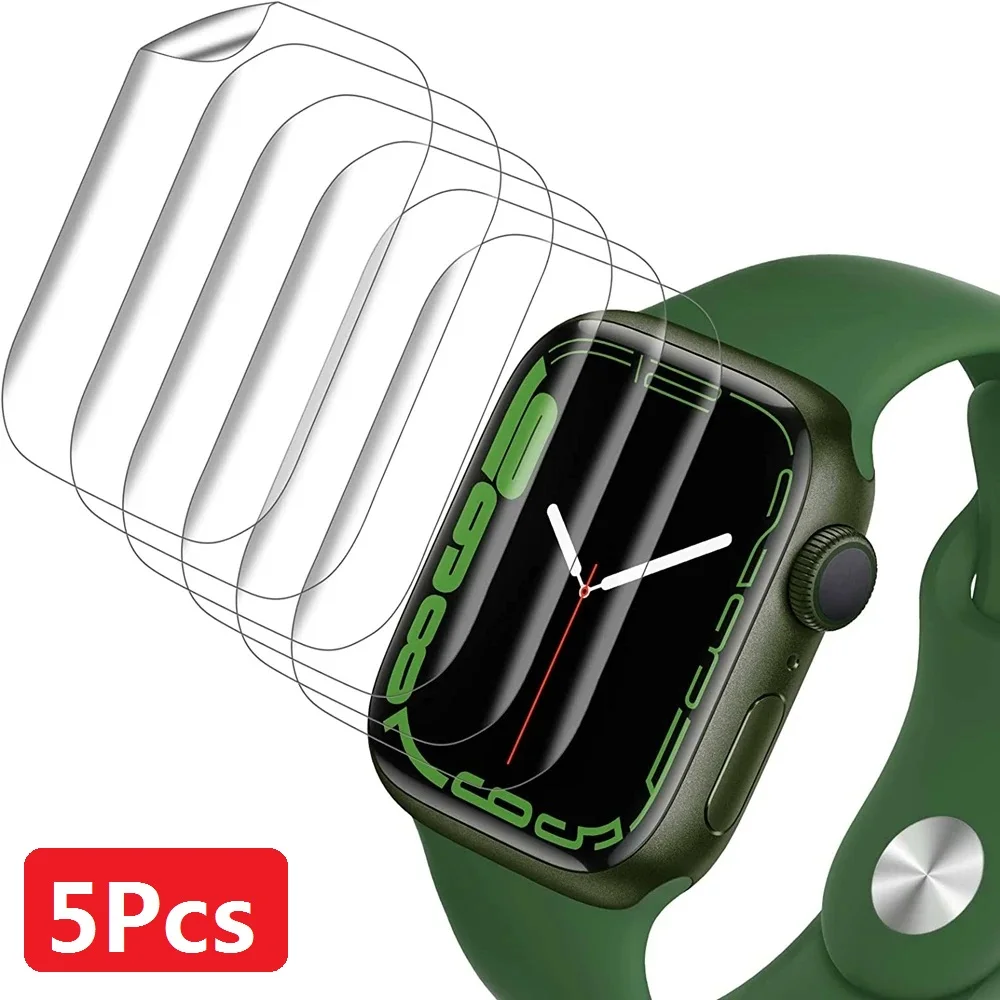 5 uds Protector de pantalla de película de hidrogel para Apple Watch 7 8 9 5 6 SE 3 2 1 Ultra 40MM 44MM 42MM 38MM IWatch 49MM 41MM 45MM