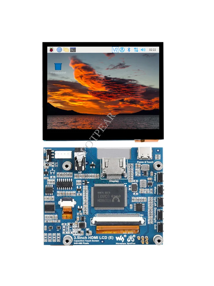 Pantalla táctil Raspberry Pi de 3,5 pulgadas, pantalla táctil capacitiva IPS de 3,5 × 640, compatible con HDMI - imagen 4
