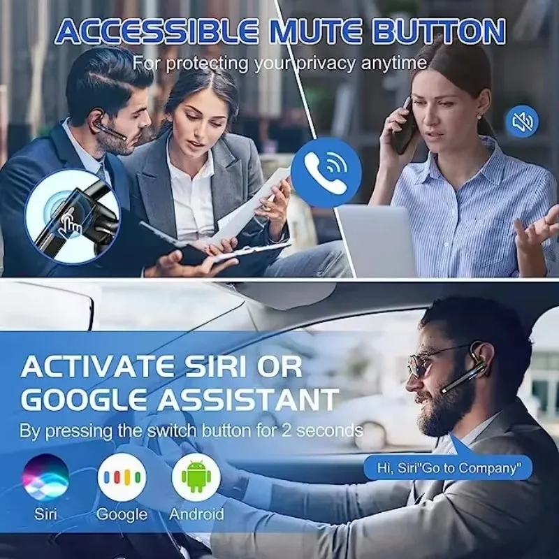 Auriculares inalámbricos Bluetooth con micrófono incorporado para llamadas manos libres y escuchas de música - imagen 5