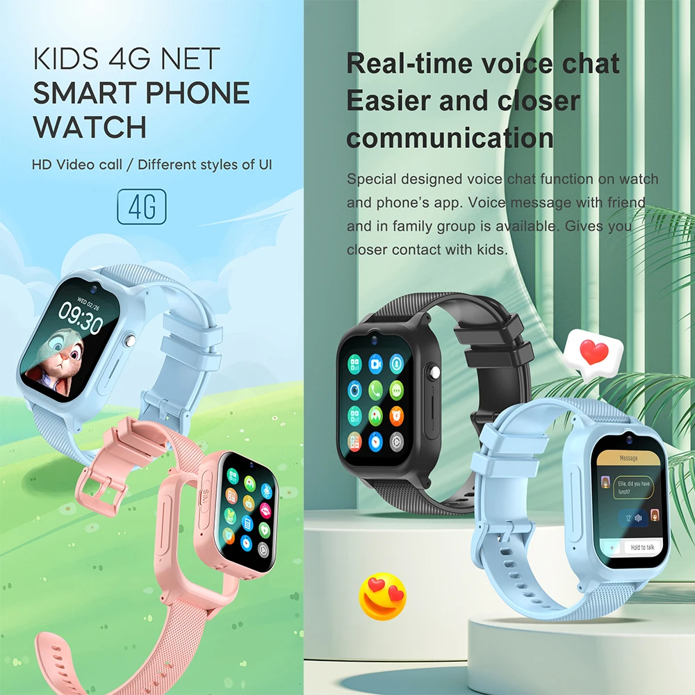 Reloj inteligente 4G para niños, videollamada HD, GPS, WIFI, cámara, canción de voz, Monitor SOS, rastreador de ubicación, reloj inteligente resistente al agua para niños - imagen 2