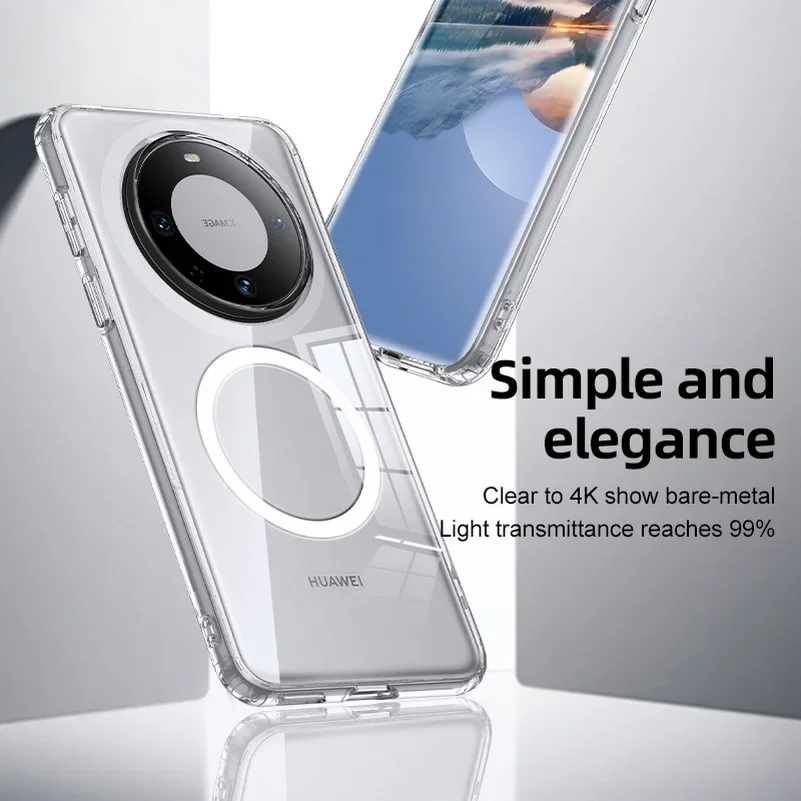 Para Magsafe funda acrílica magnética para PC para Huawei Mate 70 Pro Plus 70pro 60 cubierta mate de carga inalámbrica a prueba de golpes para Mate70 - imagen 5